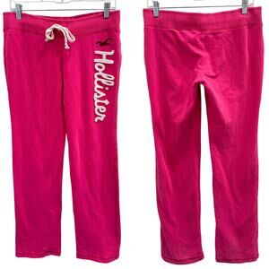Hollister 2010s Hot Pink Low Rise Flare Bootcut Sweatpants Cozycore Lounge Med